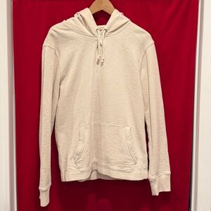 J. CREW MEN’S 100% COTTON VINTAGE FLEECE HOODIE PULLOVER SWEATSHIRT IN CREAM